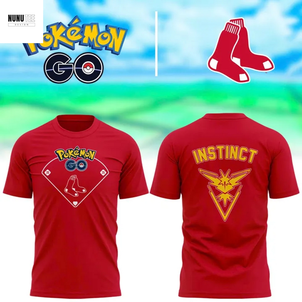 Boston Red Sox Pokemon Go Team Instinct 3D T-Shirt Boston Red Sox Pokemon Go Team Instinct 3D T-Shirt