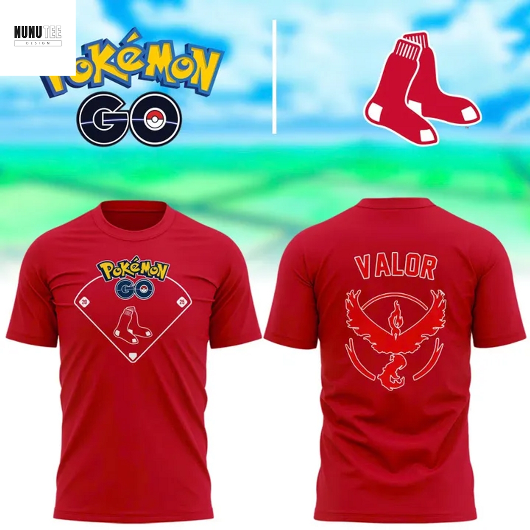 Boston Red Sox Pokemon Go Team Valor 2025 3D T-Shirt Boston Red Sox Pokemon Go Team Valor 2025 3D T-Shirt