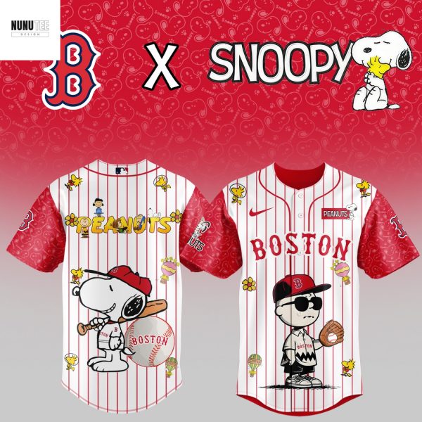 Boston Red Sox Snoopy Cute Baseball Jersey