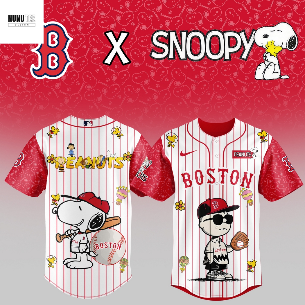 Boston Red Sox Snoopy Cute Baseball Jersey Boston Red Sox Snoopy Cute Baseball Jersey