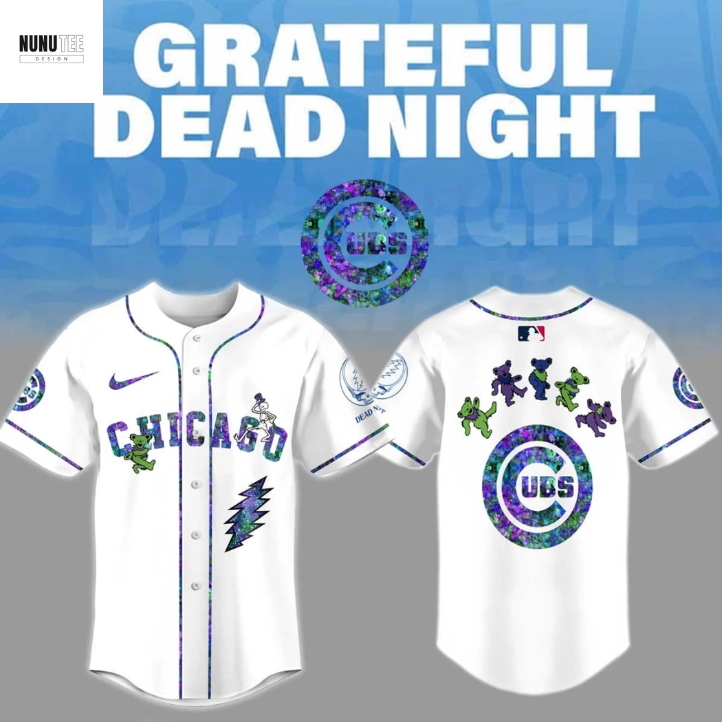Chicago Cubs Grateful Dead Night Baseball Jersey Chicago Cubs Grateful Dead Night Baseball Jersey