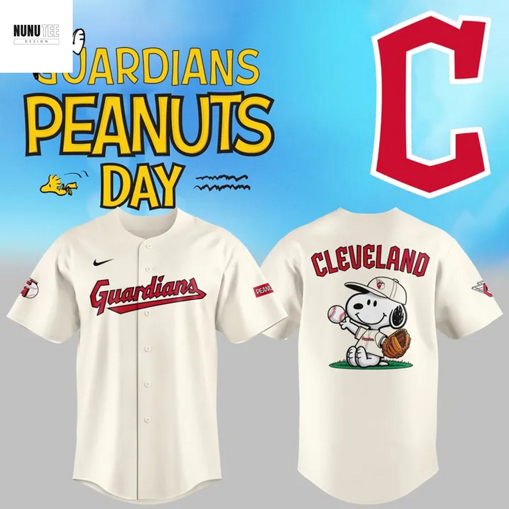 Cleveland Guardians Peanuts Snoopy Baseball Jersey Cleveland Guardians Peanuts Snoopy Baseball Jersey