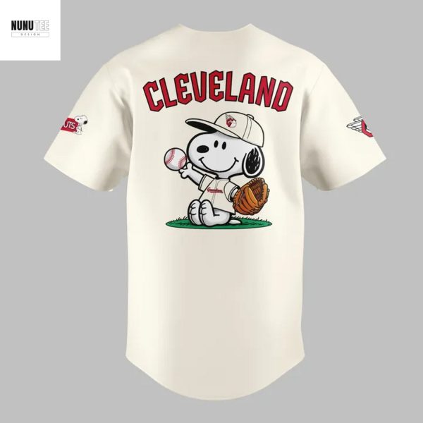 Cleveland Guardians Peanuts Snoopy Baseball Jersey