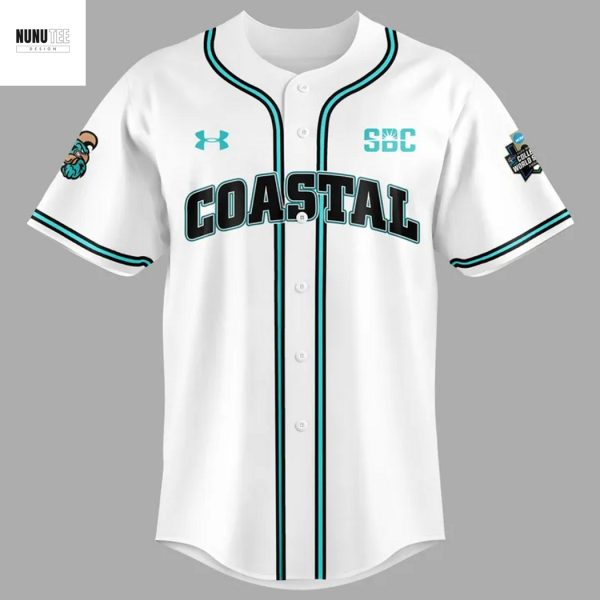 Coastal Carolina Chanticleers Mens College World Series 2025 Baseball Jersey – White