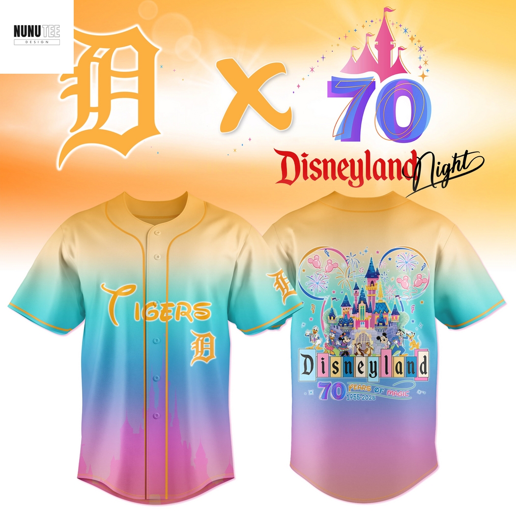 Detroit Tigers Disneyland 70th Anniversary 1955-2025 Years Of Magic Baseball Jersey Detroit Tigers Disneyland 70th Anniversary 1955-2025 Years Of Magic Baseball Jersey