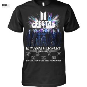 Festa 2025 BTS 12th Anniversary 2013-2025 Signature Thank You For The Memories Unisex T-Shirt