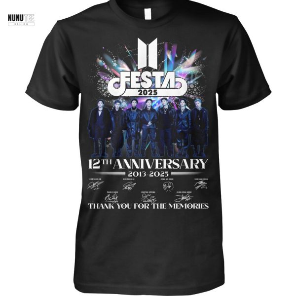 Festa 2025 BTS 12th Anniversary 2013-2025 Signature Thank You For The Memories Unisex T-Shirt