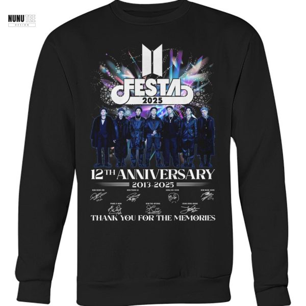 Festa 2025 BTS 12th Anniversary 2013-2025 Signature Thank You For The Memories Unisex T-Shirt