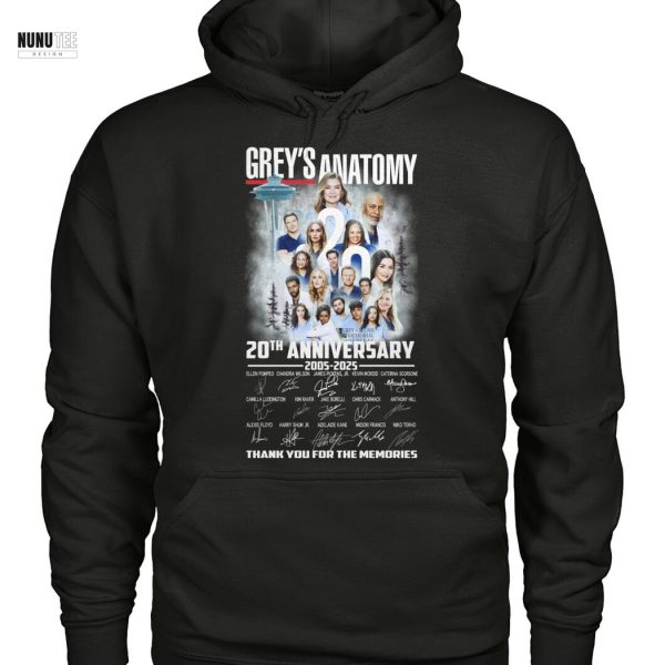 Grey Anatomy 20th Anniversary 2005-2025 Signature Thank You For The Memories Unisex T-Shirt