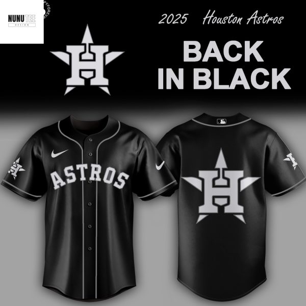 Houston Astros Back In Black 2025 Baseball Jersey