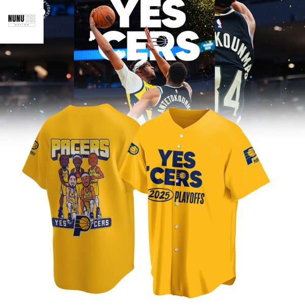 Indiana Pacers Yes Cers 2025 Playoffs Baseball Jersey