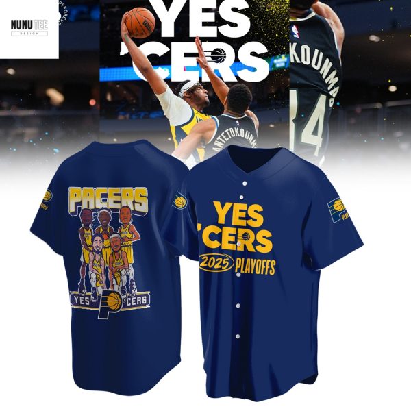 Indiana Pacers Yes Cers 2025 Playoffs Baseball Jersey – Blue
