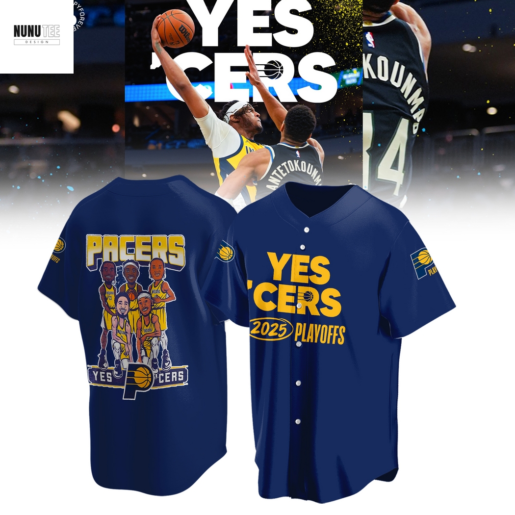 Indiana Pacers Yes Cers 2025 Playoffs Baseball Jersey - Blue Indiana Pacers Yes Cers 2025 Playoffs Baseball Jersey - Blue