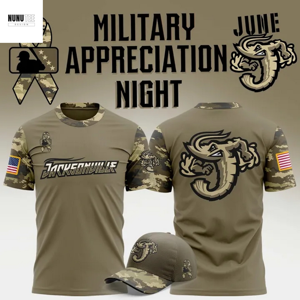 Jacksonville Jumbo Shrimp Military Appreciation Night 2025 3D T-Shirt Jacksonville Jumbo Shrimp Military Appreciation Night 2025 3D T-Shirt