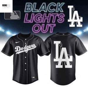 Los Angeles Dodgers Black Lights Out Baseball Jersey