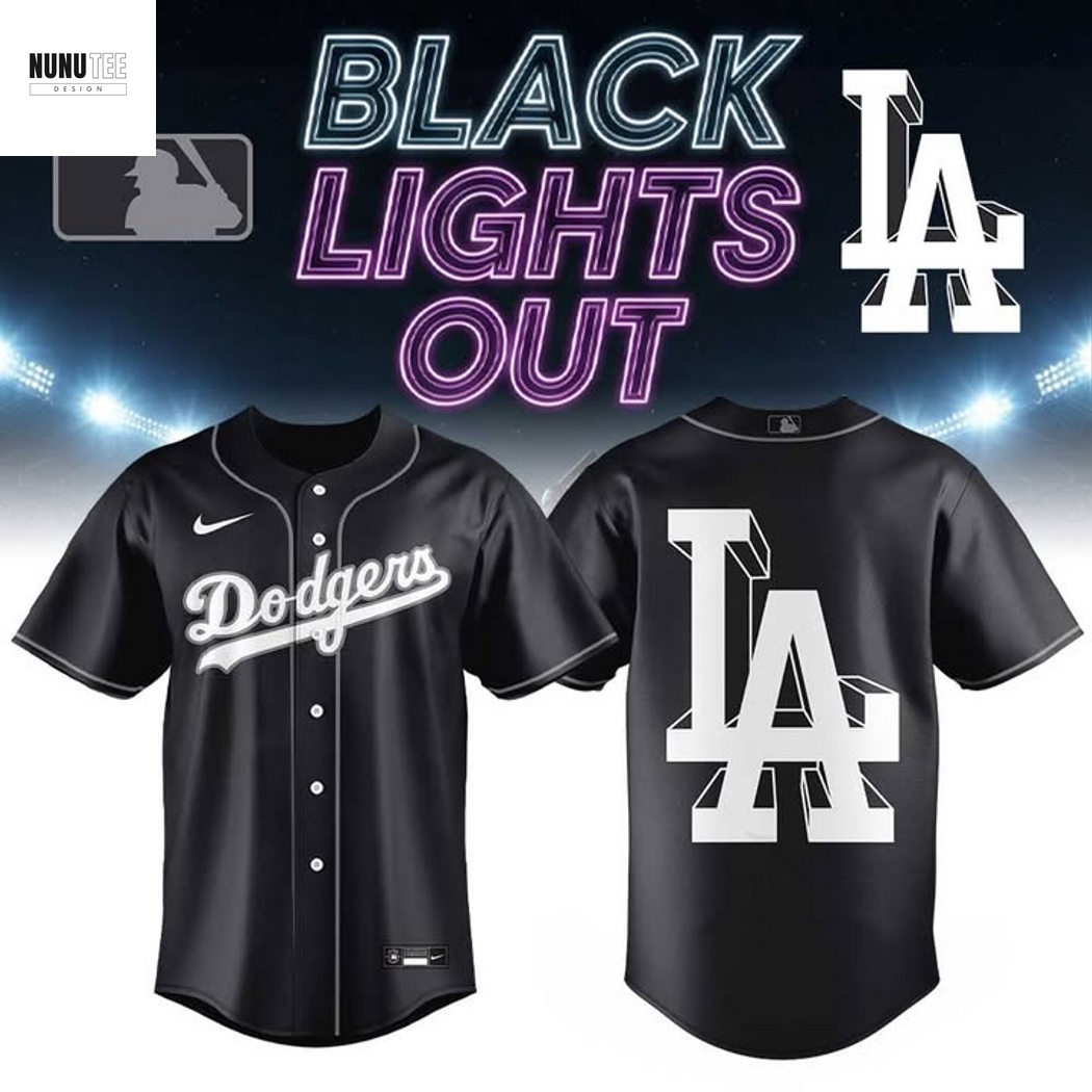 Los Angeles Dodgers Black Lights Out Baseball Jersey Los Angeles Dodgers Black Lights Out Baseball Jersey