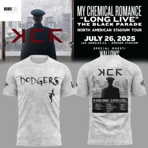 Los Angeles Dodgers x My Chemical Romance Long Live The Black Parade Tour 2025 3D T-Shirt