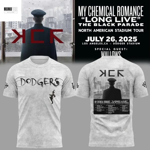 Los Angeles Dodgers x My Chemical Romance Long Live The Black Parade Tour 2025 3D T-Shirt