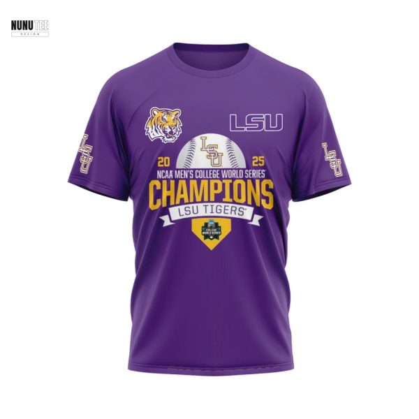 LSU Tigers Baseball 2025 NCAA National Champions 3D T-Shirt