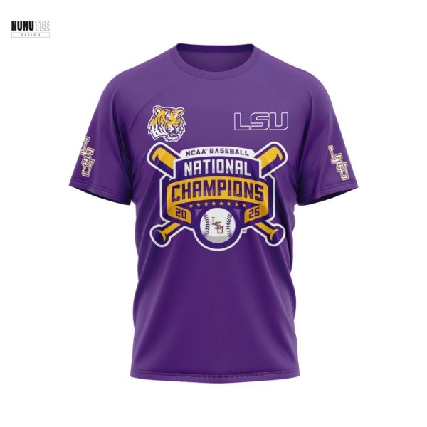 LSU Tigers Baseball 2025 NCAA National Champions Swing For Glory LSU Wrote The Story 3D T-Shirt