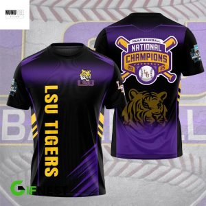 LSU Tigers NCAA Baseball National Champions 2025 3D T-Shirt