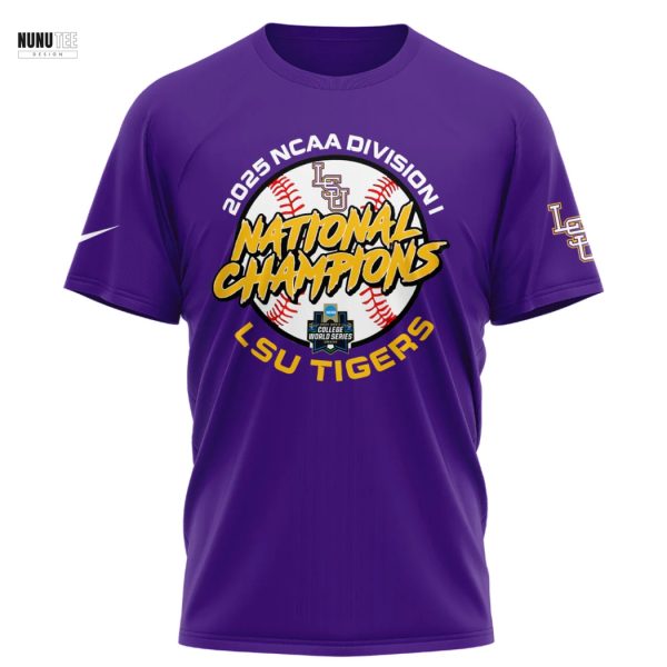 LSU Tigers NCAA Division Men College World Series 2025 3D T-Shirt