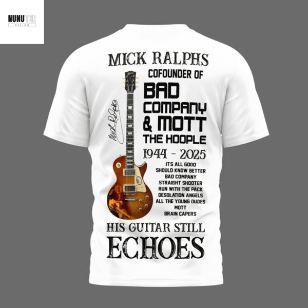 Mick Ralphs His Guitar Still Echoes 3D T-Shirt