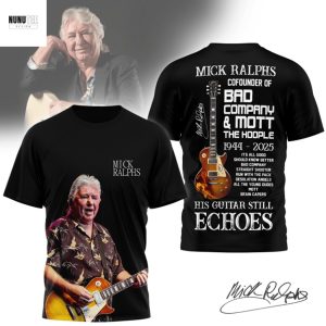 Mick Ralphs His Guitar Still Echoes 3D T-Shirt – Black