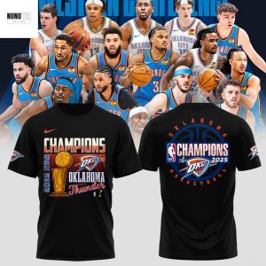 National Basketball Association 2025 Champions OKlahoma City Thunder 3D T-Shirt – Black