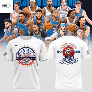National Basketball Association 2025 Champions OKlahoma City Thunder 3D T-Shirt – White