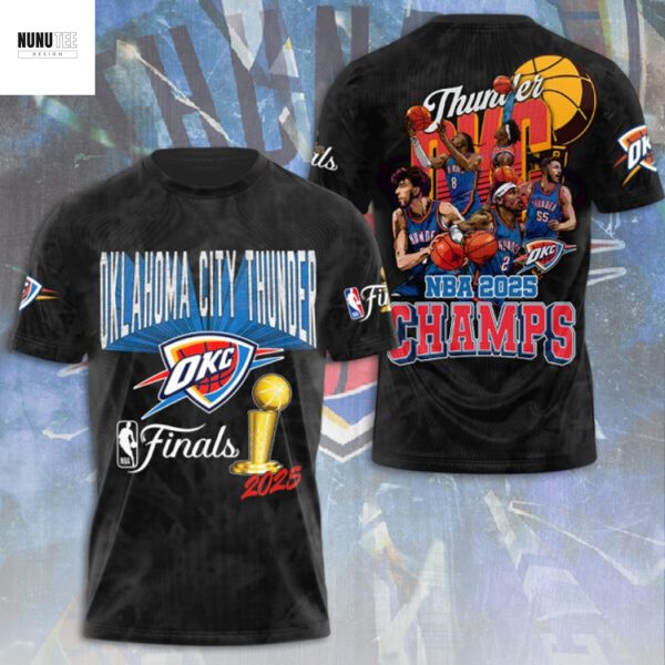 Oklahoma City Thunder Finals NBA 2025 Champs 3D T-Shirt