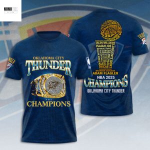 Oklahoma City Thunder NBA 2025 Champions 3D T-Shirt