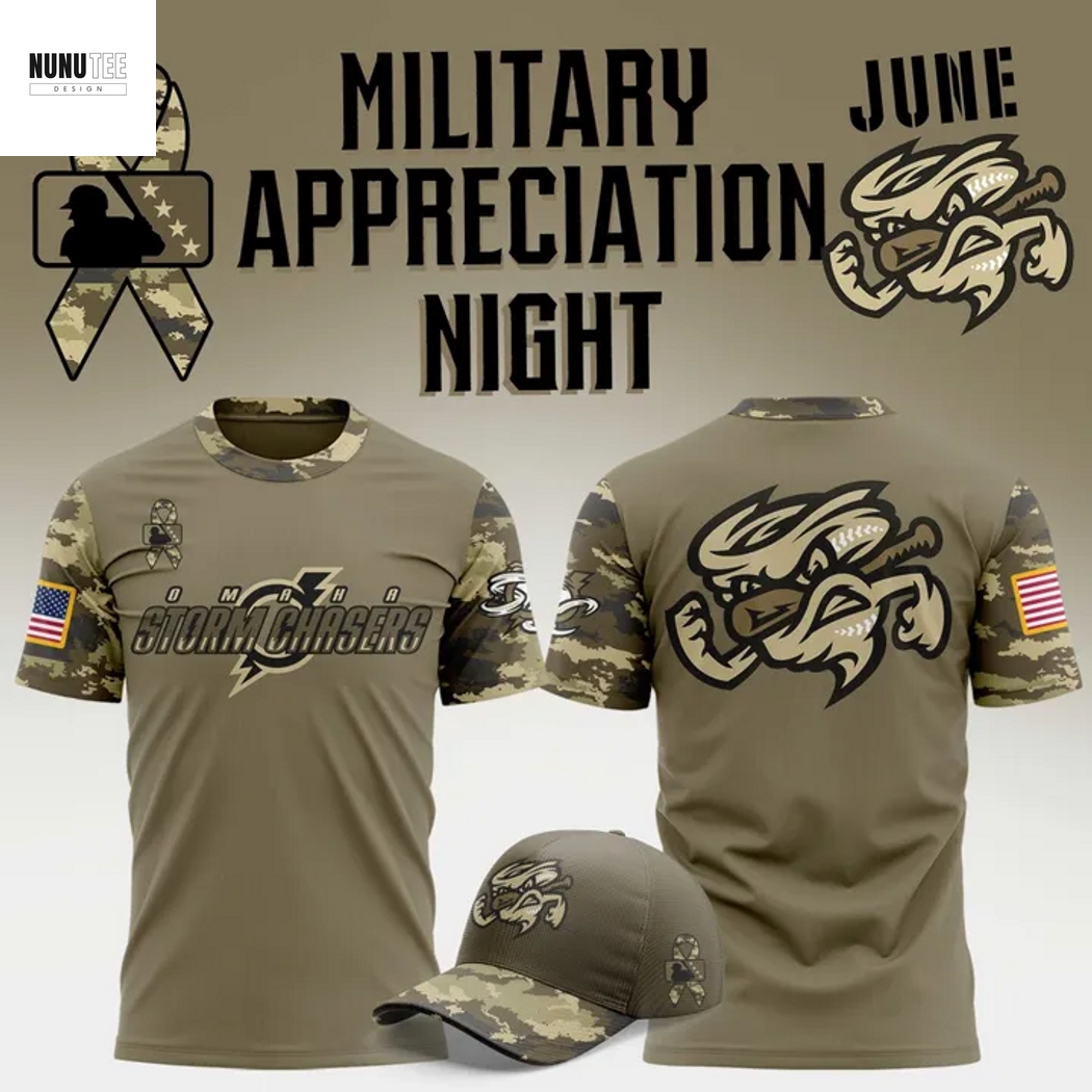 Omaha Storm Chasers Military Appreciation Night 2025 3D T-Shirt Omaha Storm Chasers Military Appreciation Night 2025 3D T-Shirt