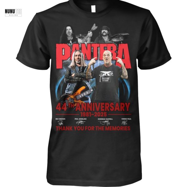 Pantera 44th Anniversary 1981-2025 Signature Thank You For The Memories Unisex T-Shirt