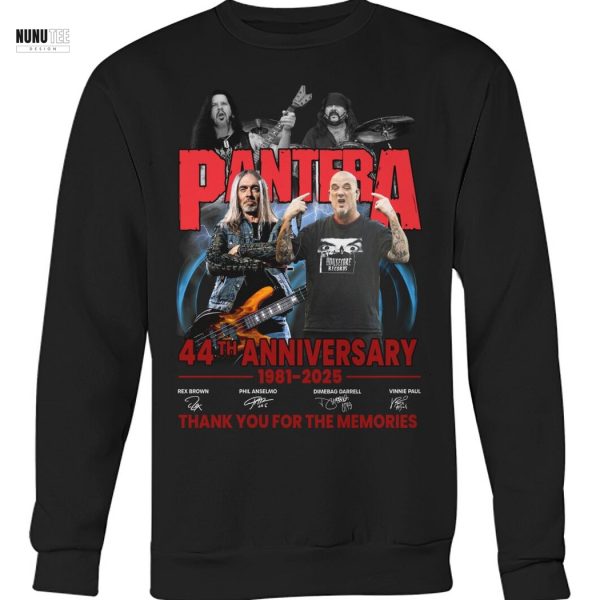 Pantera 44th Anniversary 1981-2025 Signature Thank You For The Memories Unisex T-Shirt