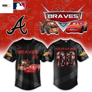 Personalized Atlanta Braves Lightning McQueen Baseball Jersey