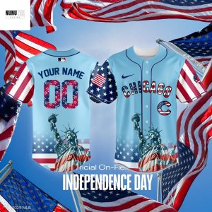 Personalized Chicago Cubs x Independence Day Baseball Jersey