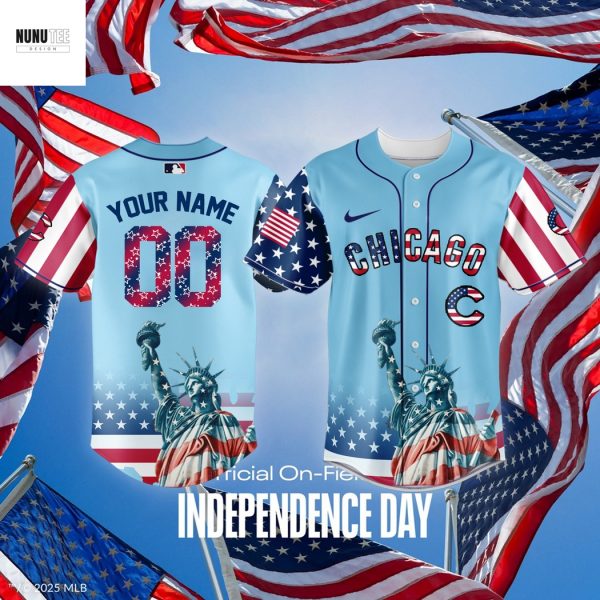 Personalized Chicago Cubs x Independence Day Baseball Jersey