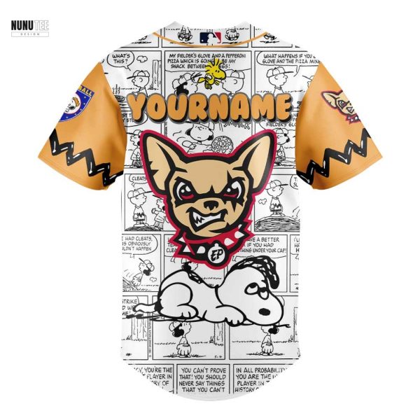 Personalized El Paso Chihuahuas 75th Anniversary Of Peanuts Baseball Jersey