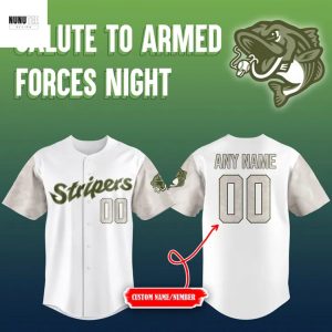 Personalized Gwinnett Stripers 2025 Salute To Armed Forces Night Baseball Jersey