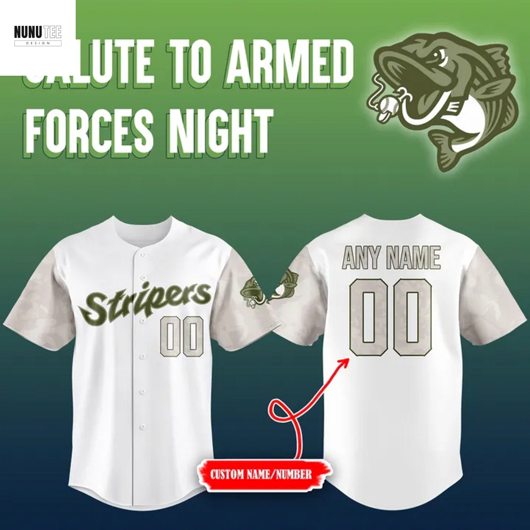Personalized Gwinnett Stripers 2025 Salute To Armed Forces Night Baseball Jersey Personalized Gwinnett Stripers 2025 Salute To Armed Forces Night Baseball Jersey
