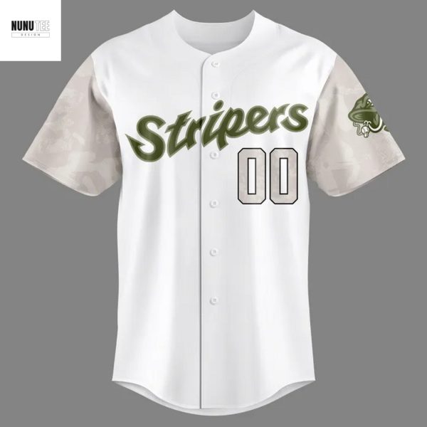Personalized Gwinnett Stripers 2025 Salute To Armed Forces Night Baseball Jersey