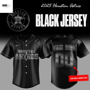 Personalized Houston Astros Back In Black 2025 Baseball Jersey