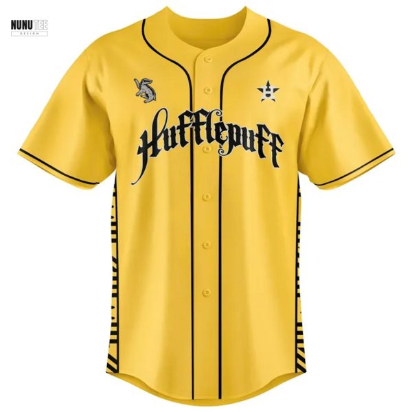 Personalized Houston Astros Hufflepuff House Baseball Jersey