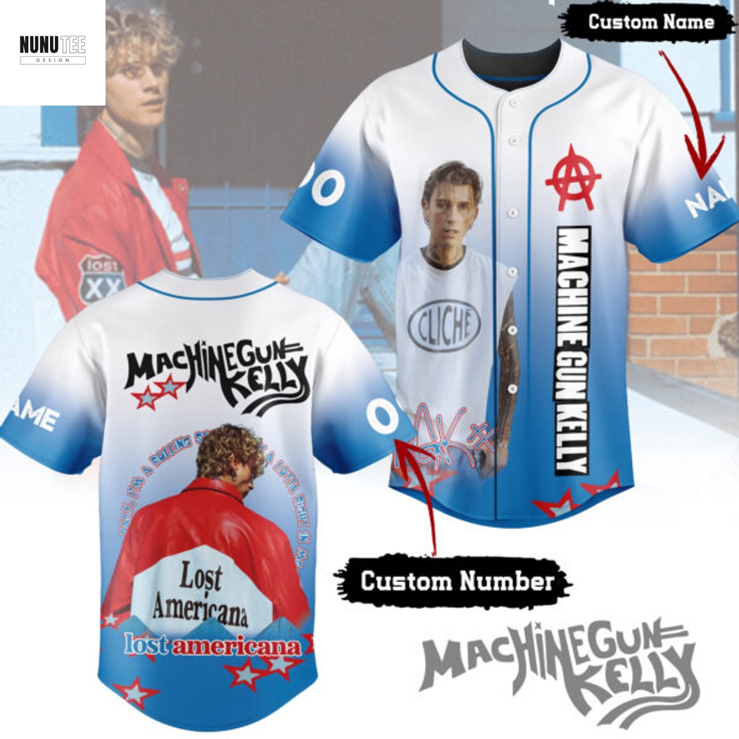 Personalized Machine Gun Kelly Lost Americana Baseball Jersey Personalized Machine Gun Kelly Lost Americana Baseball Jersey