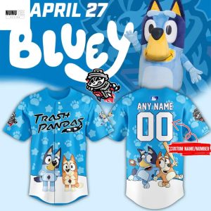 Personalized Rocket City Trash Pandas x Bluey 2025 Baseball Jersey