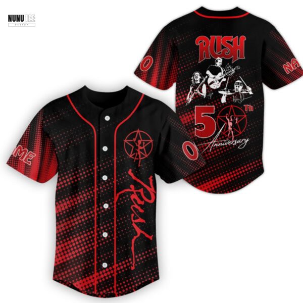 Personalized Rush 50th Anniversary Baseball Jersey