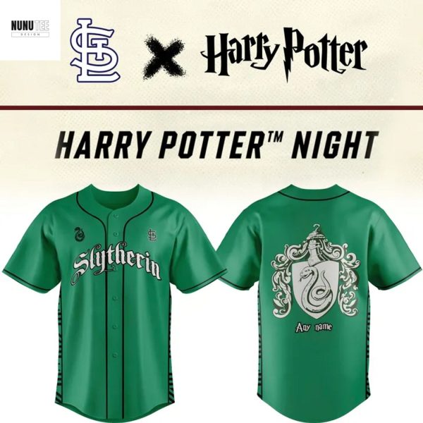 Personalized St. Louis Cardinals Slytherin House Baseball Jersey