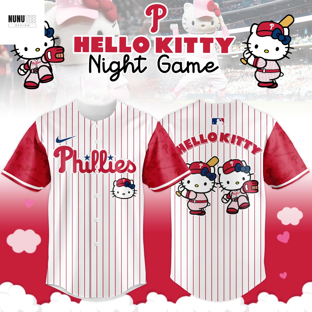 Philadelphia Phillies x Hello Kitty Baseball Jersey - Red Philadelphia Phillies x Hello Kitty Baseball Jersey - Red