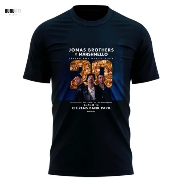 Philadelphia Phillies x Jonas Brothers JONAS20 Living The Dream Tour 3D T-Shirt